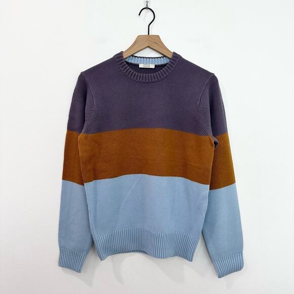 AYR The Yachty Moma Luxury Sweater Mens Purple Orange Blue Striped size Medium - Picture 1 of 7